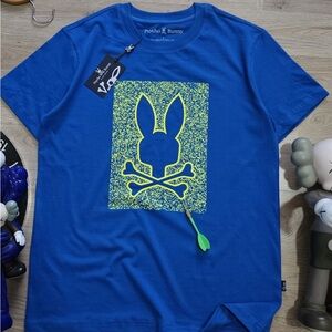 PSYCHO BUNNY T SHIRT FOR MEN. NEW ARRIVALS. BLUE LIGHT. SIZE 6.
